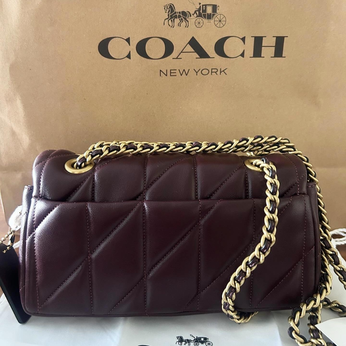 COACH TABBY SHOULDER BAG 26 WITH QUILTING IN DARK BROWN