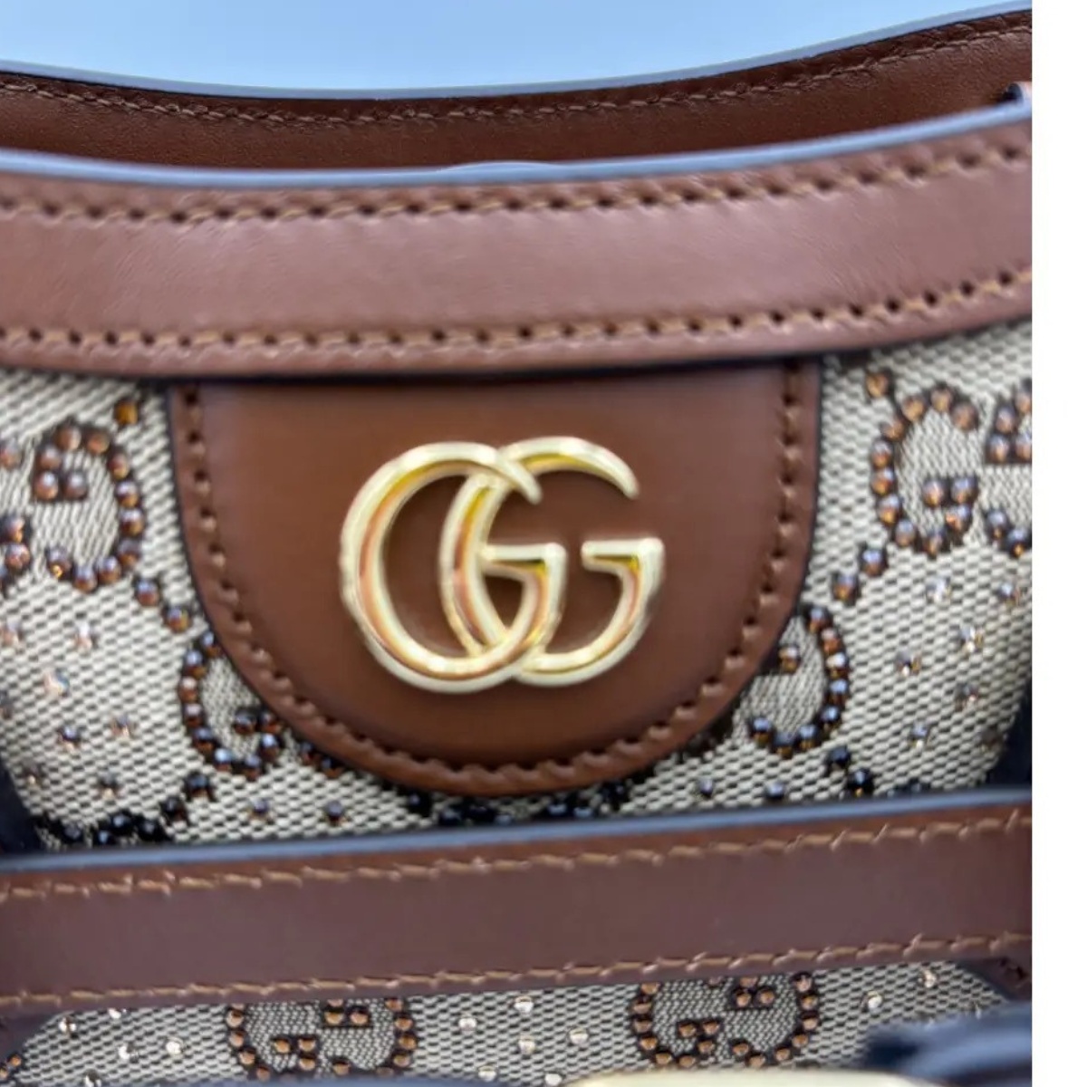 GUCCI DIANA SMALL TOTE BAG WITH CRYSTALS