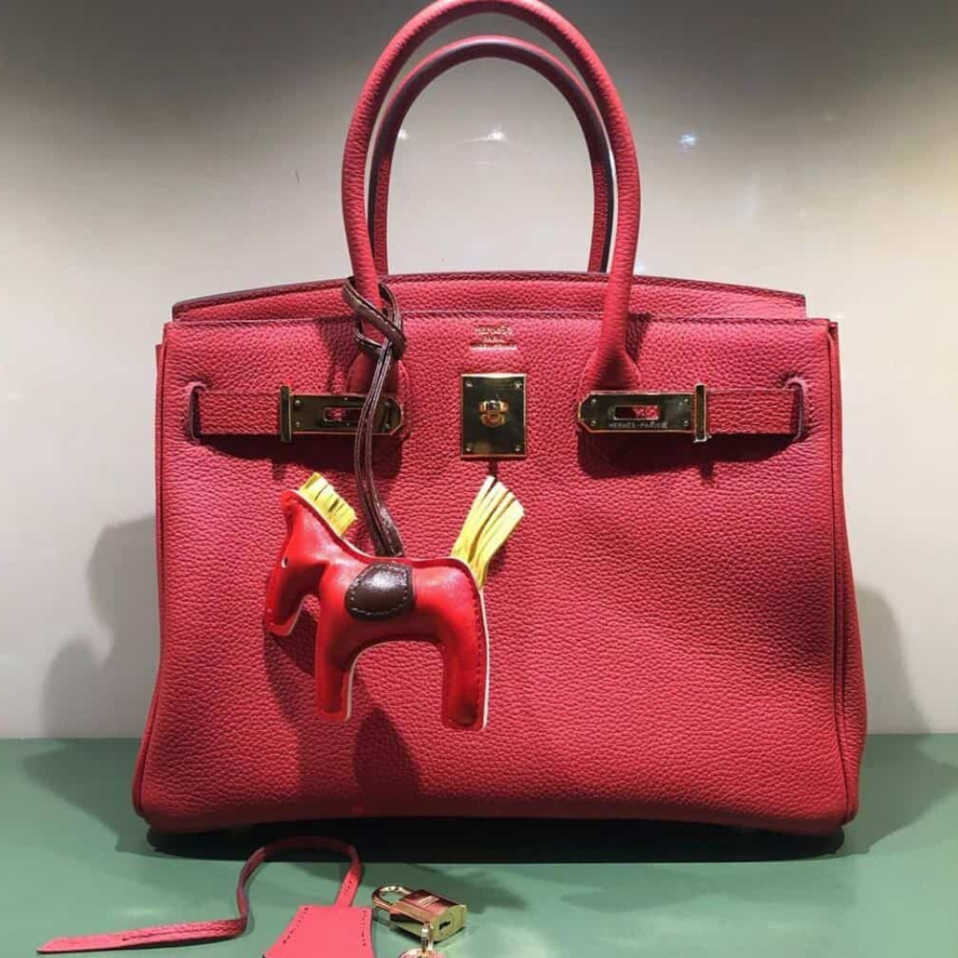 HERMÈS BIRKIN 30 BAG WITH GOLD HARDWARE IN RED
