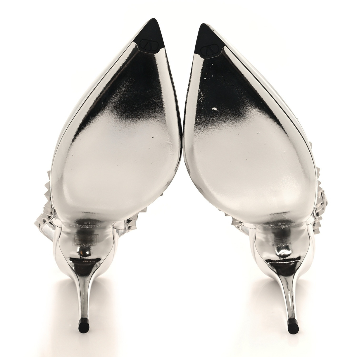VALENTINO ROCKSTUD SILVER BAG & PUMPS SET