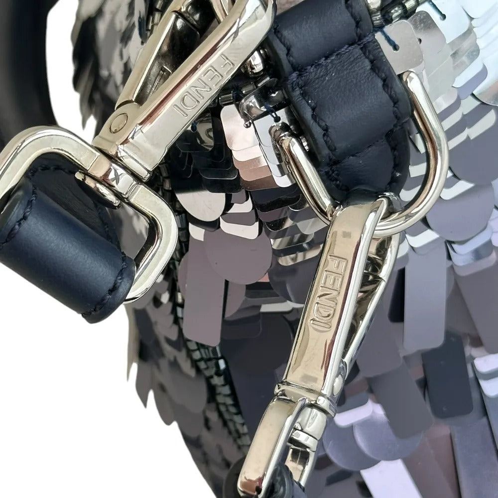 FENDI BAGUETTE BAG IN BLUE SEQUINS AND LEATHER