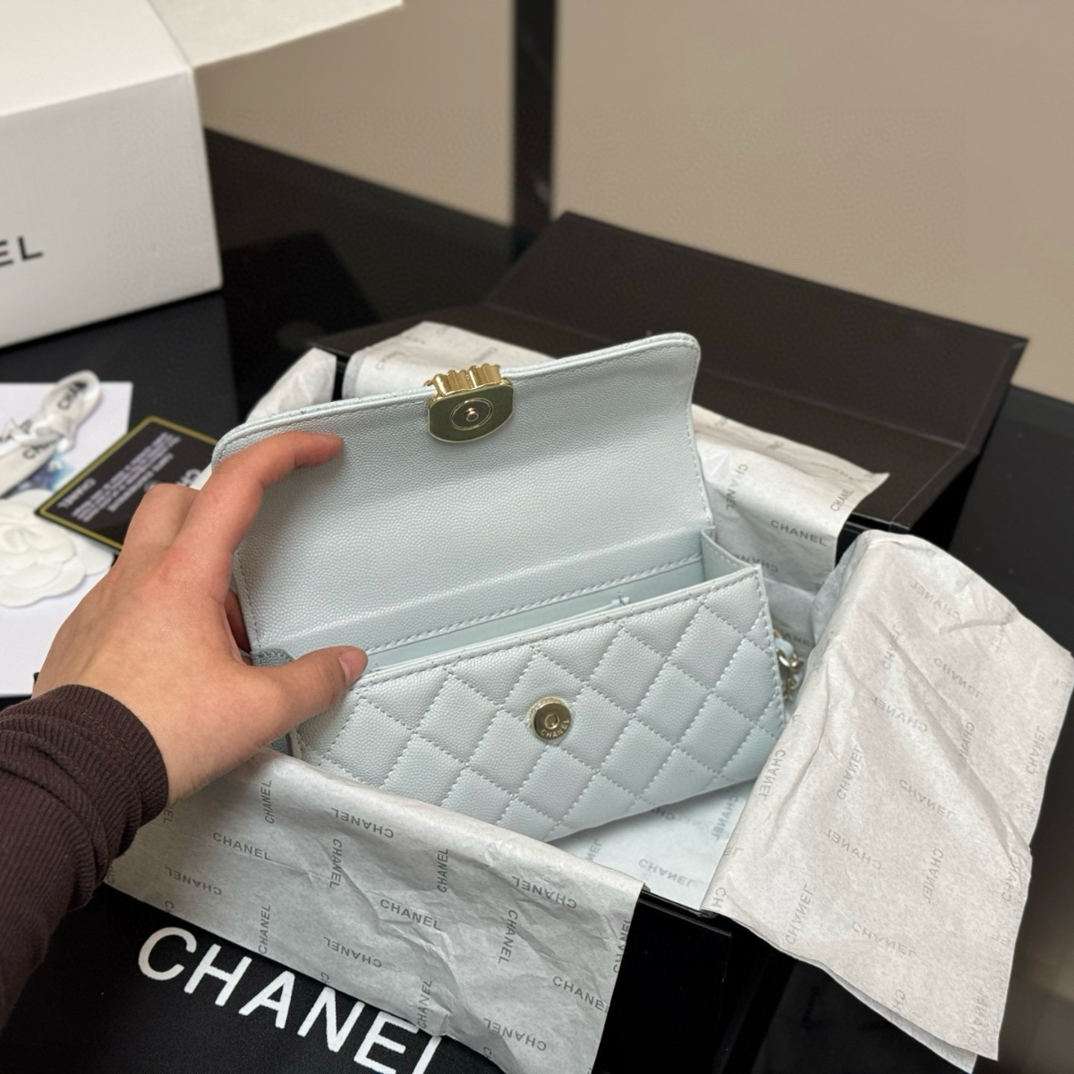 CHANEL CLASSIC FLAP ICE GREY