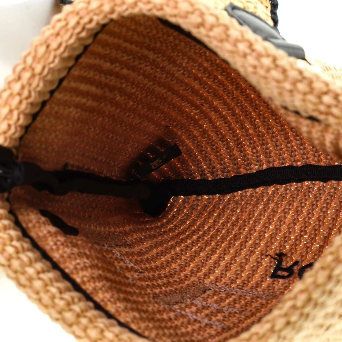 FENDI SACK SMALL WOVEN STRAW BAG IN BEIGE